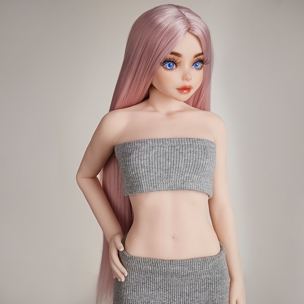 Pink long straight hair